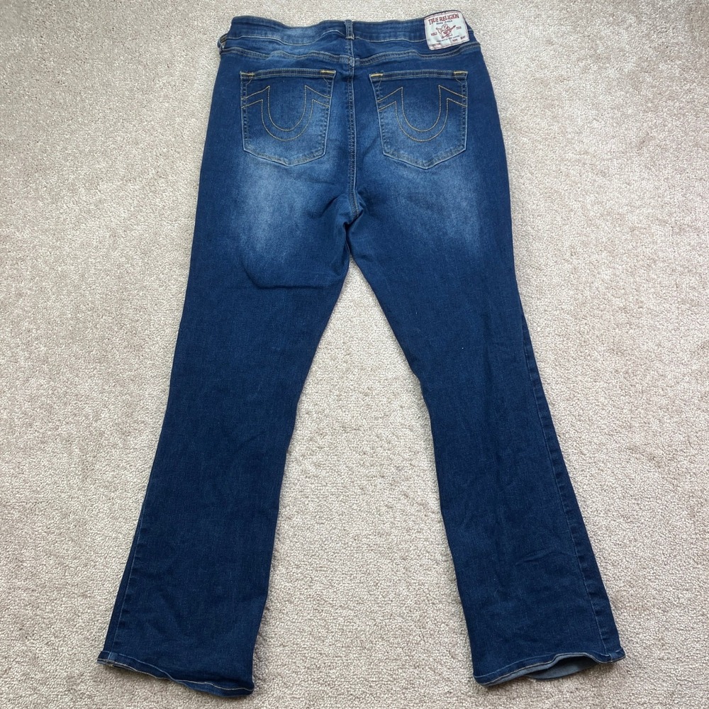 True Religion Women 34 (Fits 34x31) Becca Mid Rise Bootcut Blue Jeans